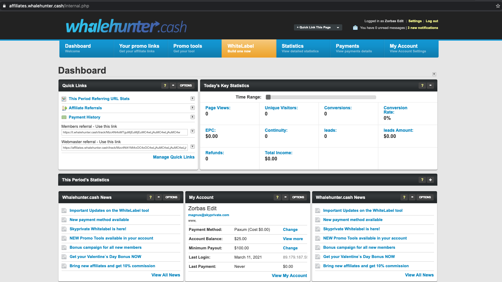 WhaleHunter.cash — отзывы, обзор партнерской программы